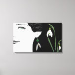 Fashion illustration girl in pearl earring floral  canvas print<br><div class="desc">This classy canvas print is the artwork created by Berglind Design.

© Berglind Design. All rights reserved.</div>