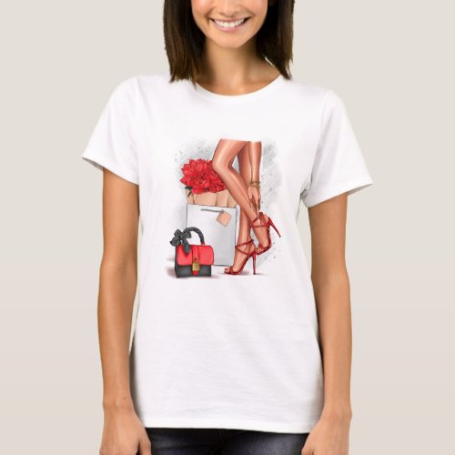 Fashion illustration of womens legs bag T_Shirt