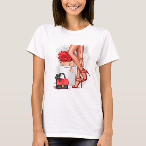 Fashion illustration of women's legs bag T-Shirt