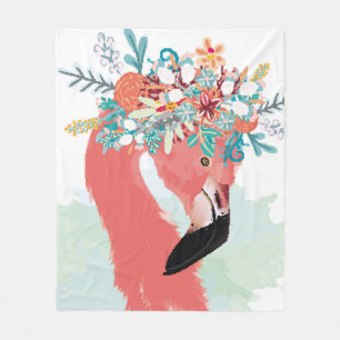 Fashion illustration with drawn pink flamingoflami fleece blanket