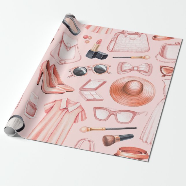 Fashion illustrations. Seamless pattern Wrapping Paper (Unrolled)