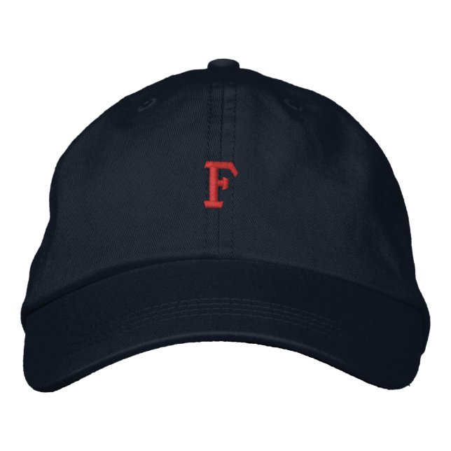 Fashion Initial F - Letter Monogram Handsome-Hat Embroidered Baseball Cap (Front)