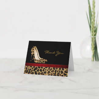 Fashion Jaguar Pattern Stiletto Thank You Card