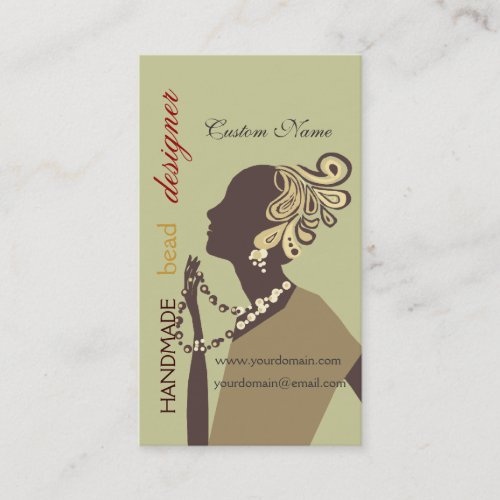 Fashion Jewel  Model with Modern Beaded Art Business Card