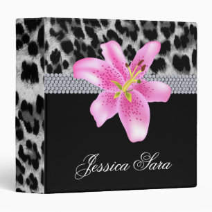Fashion Jewelry Binder Portfolio Leopard Lily Pink