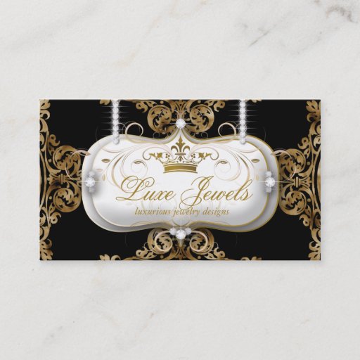 Customizable Fashion Jewelry Business Card Elegant Crown