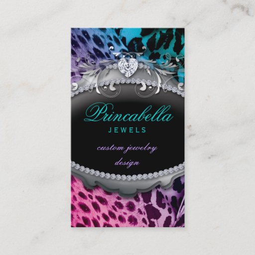 Customizable Fashion Jewelry Business Card Retro Leopard PPB