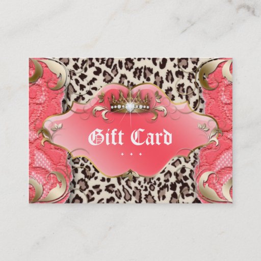 Customizable Fashion Jewelry Gift Certificate Leopard Lace Cora Business Card Template