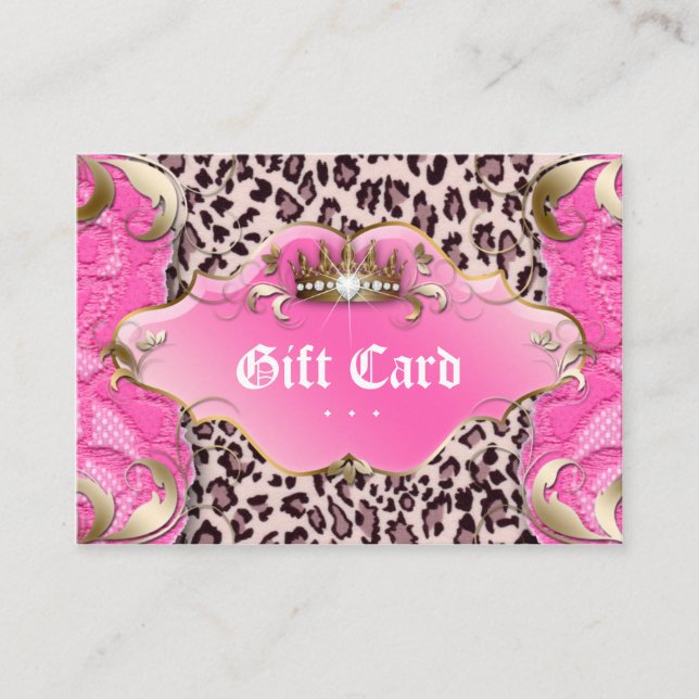Fashion Jewelry Gift Certificate Leopard Lace Pink (Front)