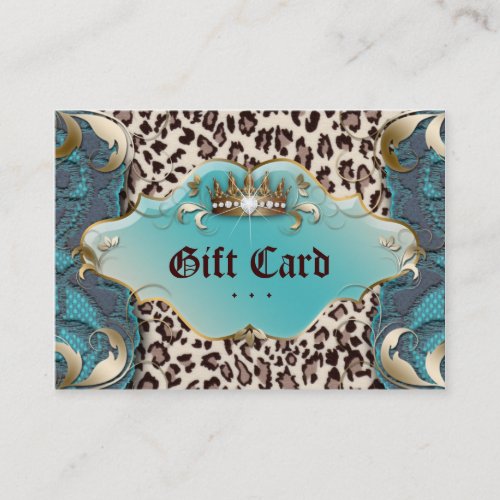 Fashion Jewelry Gift Certificate Leopard Lace Teal