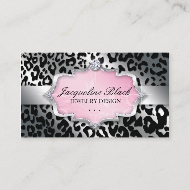 Fashion Jewelry Leopard Elegant Pattern Business Card (Front)