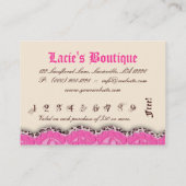 Fashion Jewelry Loyalty Card Lace Leopard Cream (Back)