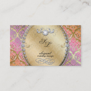 Fashion Jewelry Makeup Artist Damask Bling Cool Business Card