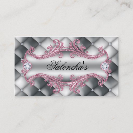 Customizable Fashion Jewelry Makeup Artist Elegant Tufted Satin Business Cards