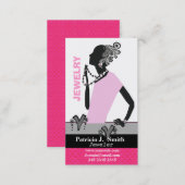 Fashion Jewelry Model Figure Pink Lady Business Card (Front/Back)