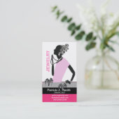 Fashion Jewelry Model Figure Pink Lady Business Card (Standing Front)