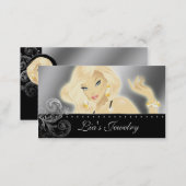 Fashion Jewelry Pretty Blonde Woman Silver Business Card (Front/Back)