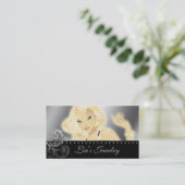 Fashion Jewelry Pretty Blonde Woman Silver Business Card (Standing Front)