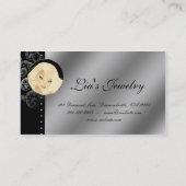 Fashion Jewelry Pretty Blonde Woman Silver Business Card (Back)