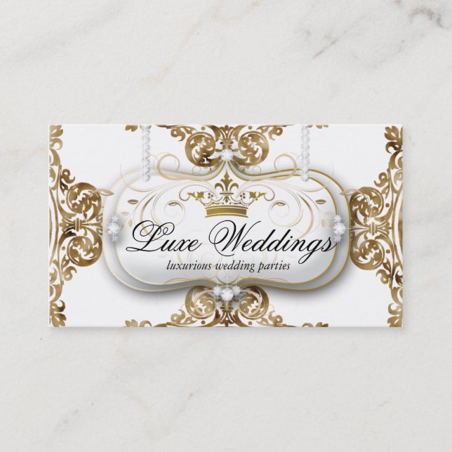 Fashion Jewelry Wedding Elegant Crown Cool Business Card (Front)