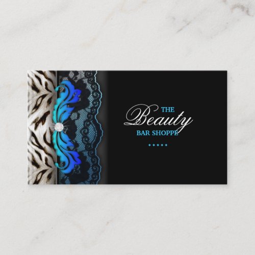 Fashion Jewelry Zebra Lace Blue Business Card