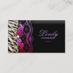 Fashion Jewelry Zebra Lace Pink Red Business Card
