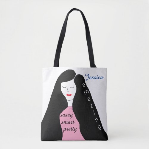 Fashion Lady_ Caucasian Tote Bag