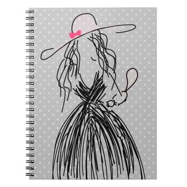 Fashion Lady with Polka Dots Notebook (Front)