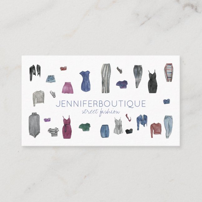 Fashion Laundry Stylist Sewing Tailor Clothing Business Card