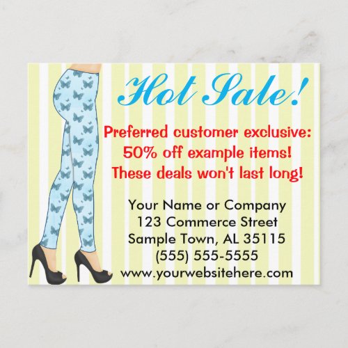 Fashion Leggings Sales Announcement Postcard