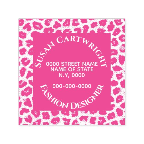 Fashion leopard print fur skin animal chic self_inking stamp