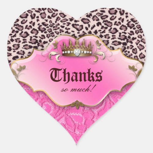 Fashion Leopard Sticker Jewelry Lace Gold Pink
