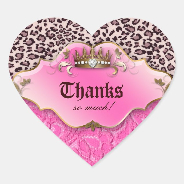 Fashion Leopard Sticker Jewelry Lace Gold Pink (Front)