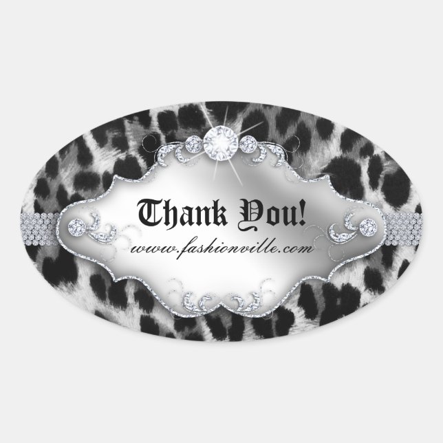Fashion Leopard Sticker Jewelry White Black (Front)