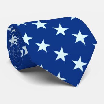 Fashion Light Blue Star Pattern Neck Tie | Zazzle