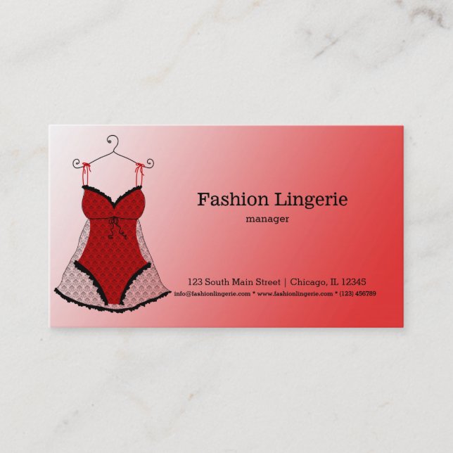 Fashion Lingerie Business Card (Front)
