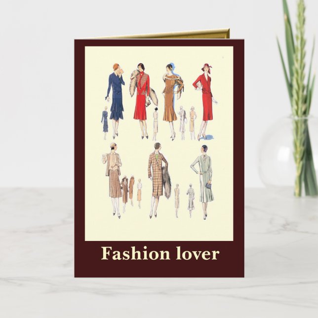 Fashion lover, 1928, Ladies who lunch! Holiday Card (Front)