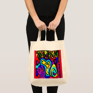 Fashion lovers big color art decor pattern tote bag