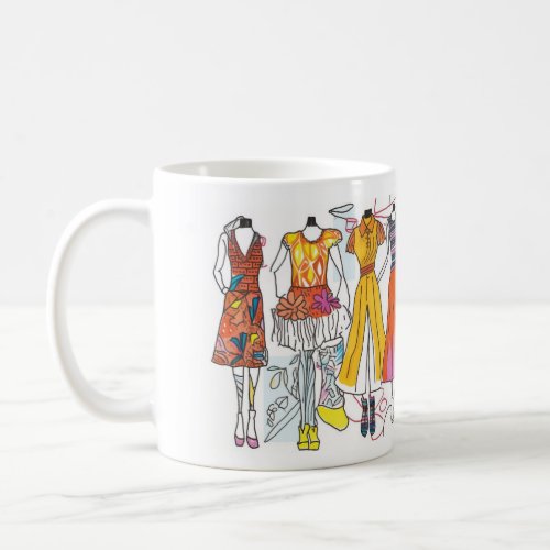 Fashion Lovers Colorful Fashion Sketches Coffee Mu Coffee Mug