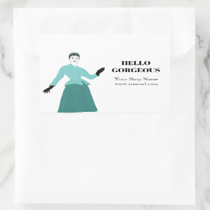 Fashion Marketing Tags, Online Shop Packaging Rectangular Sticker