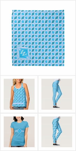 Fashion Mix and Match Aqua Diamond Pattern - ADS2P