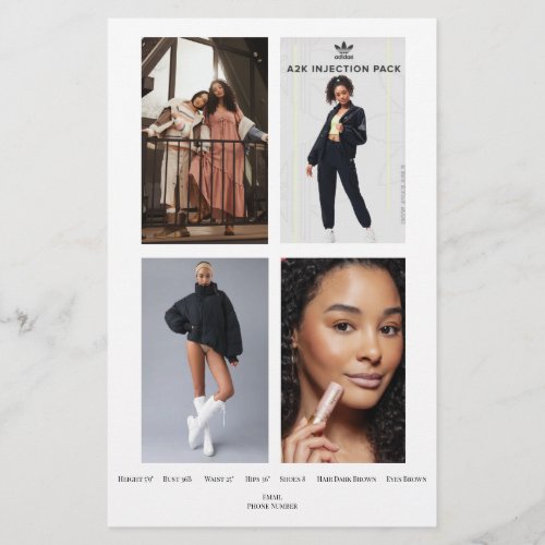 Fashion Model Comp Card Flyer