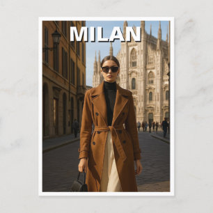 Fashion Model in Milan Italy Postcard
