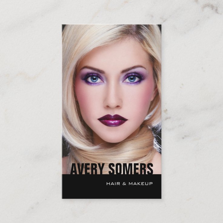 Fashion Model Photo Black Profile Card Zazzle