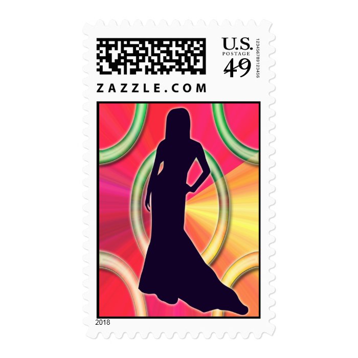 FASHION MODEL SILHOUETTE POSTAGE STAMPS