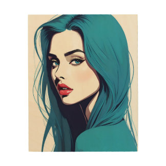 Fashion model silhouette wood wall art