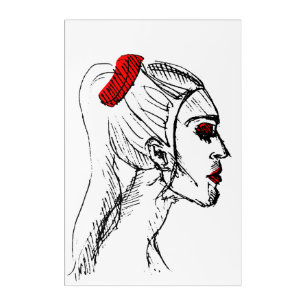 Fashion Model Sketch Acrylic Print