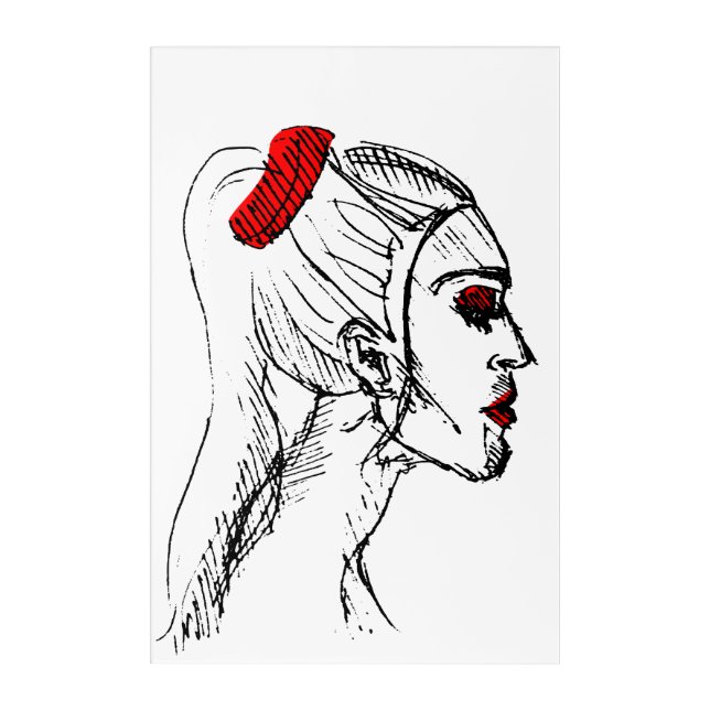 Fashion Model Sketch Acrylic Print (Front)