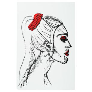 Fashion Model Sketch Metal Print