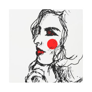 Fashion Model Sketch Metal Print